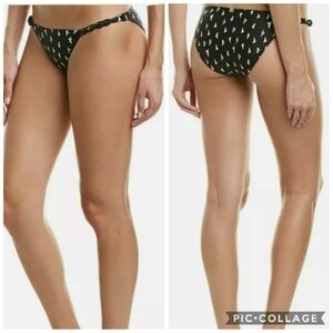 NWT Vix Paula Hermanny Dolce Knot Bikini Bottom Swimwear Black Teal